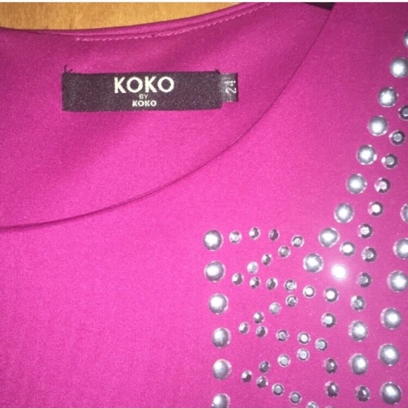 24W UK/20W US Raspberry Koko Studded Bodycon Dress - Picture 4 of 7